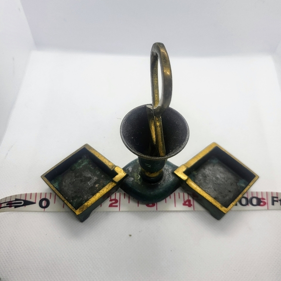 DAYAGI Style Holder Israel Judaica Handle Enamel Metal Salt Pepper Oil Vinegar - Picture 7 of 8